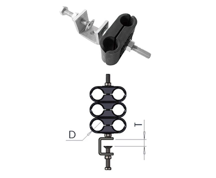 HDP Split Type Grounding Bar Bts Telecom Cable Feeder Clamp